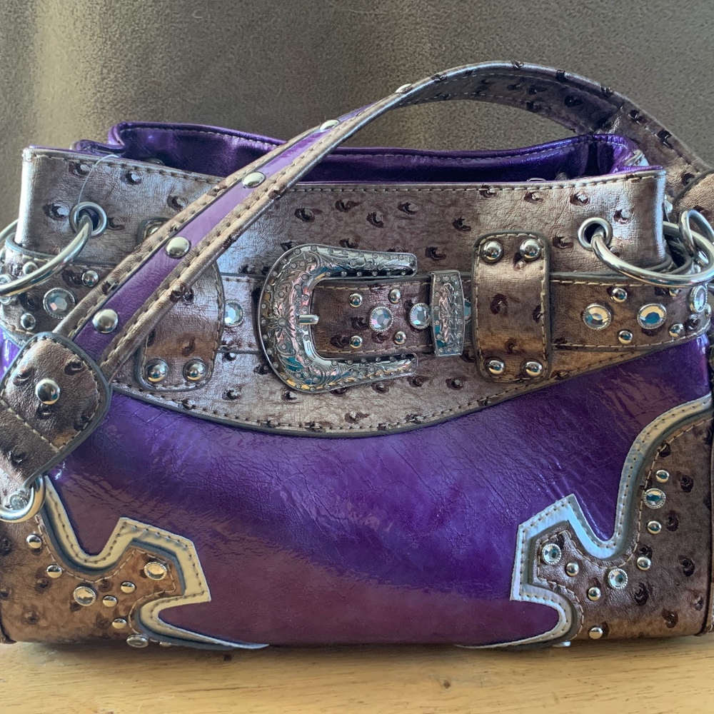 Purple/Gold Bling Purse
